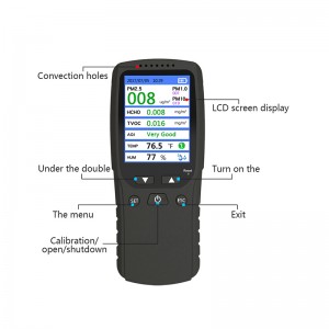 Dienmern nya Hot PM2.5 Detector Luftkvalitet Tester Monitor Meter UppladdningsbarDM-106A Svart luftdeketor