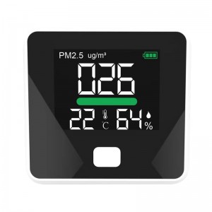 Bärbar PM2,5 Meter Analyzer Bärbar detektor Gasstemperaturdetektor Tester Luftkvalitetsmonitor Analysator Fuktighet
